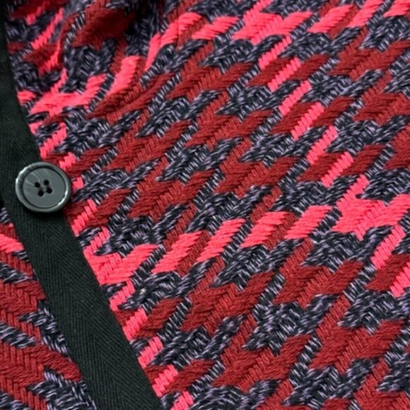 Modcloth Little Plaid Riding Hood Cape Houndstooth Hooded Wool Blend Size M - Picture 5 of 8